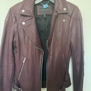 NWOT BCBG Maxazria Plum Moto Leather Jacket